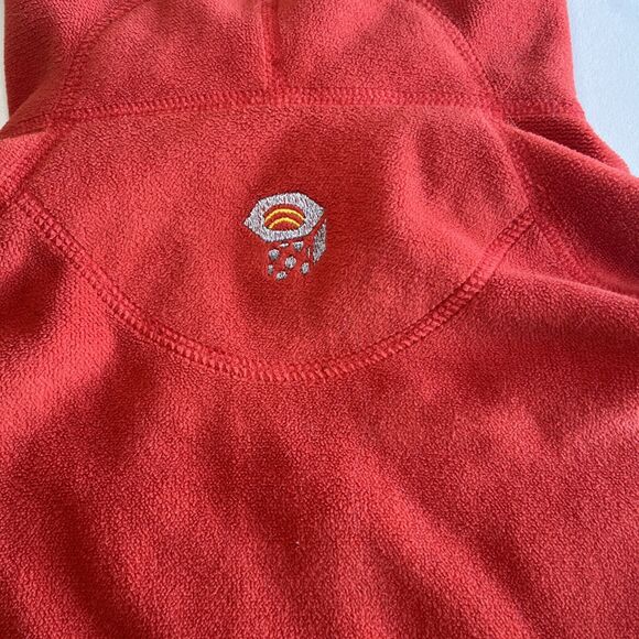 Mountain Hardwear Orange Faux Fur Fleece Jacket Hooded Full Zip Womens Size M - Picture 15 of 16